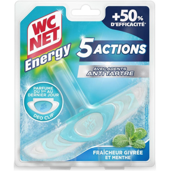 BLOC WC ANTI-TARTRE 5 ACTIONS FRAÎCHEUR GIVRÉE MENTHE ENERGY WC NET 38G