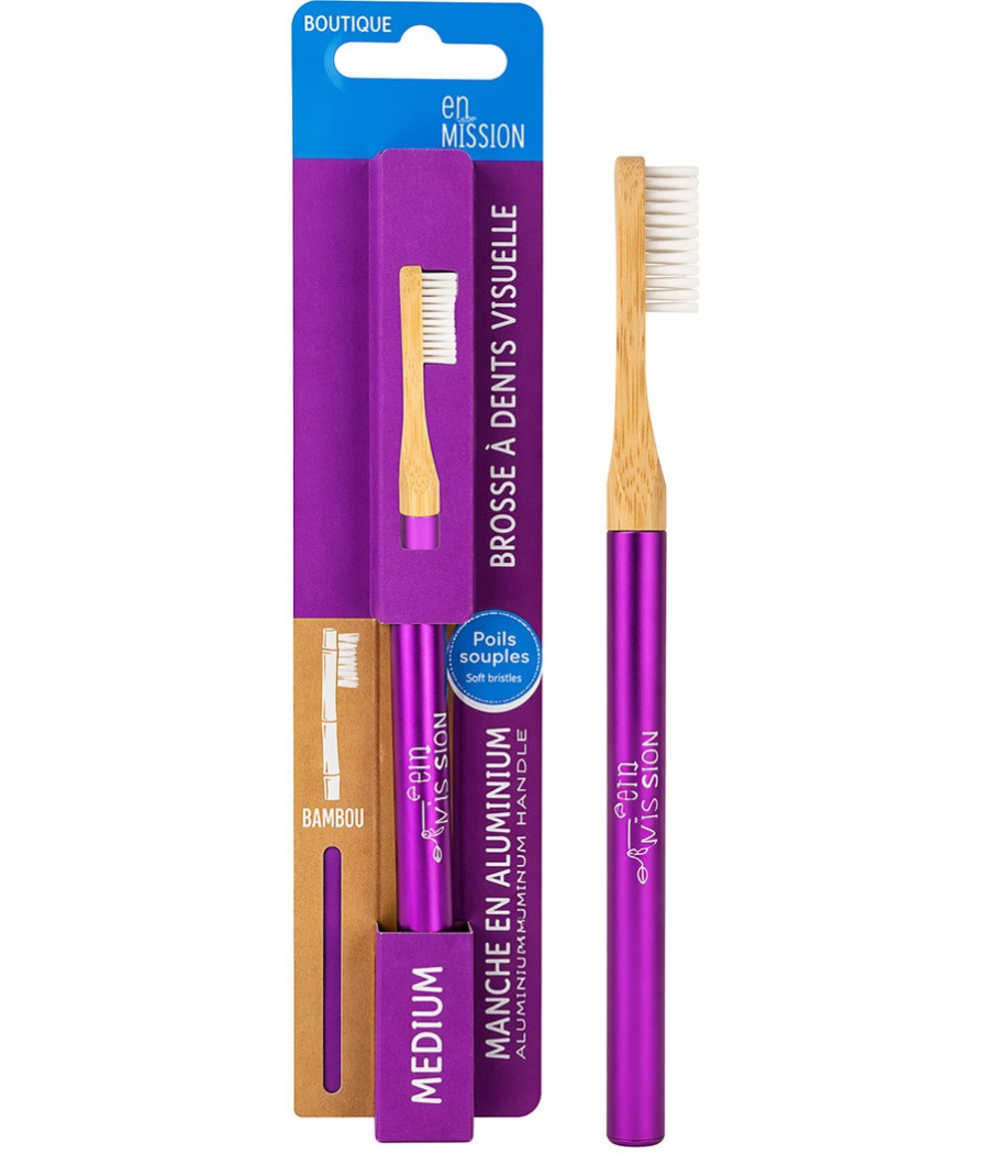 BROSSE A DENTS MEDIUM RECHARGEABLE VISSABLE EN ALUMINIUM VIOLET FEEL NATURAL