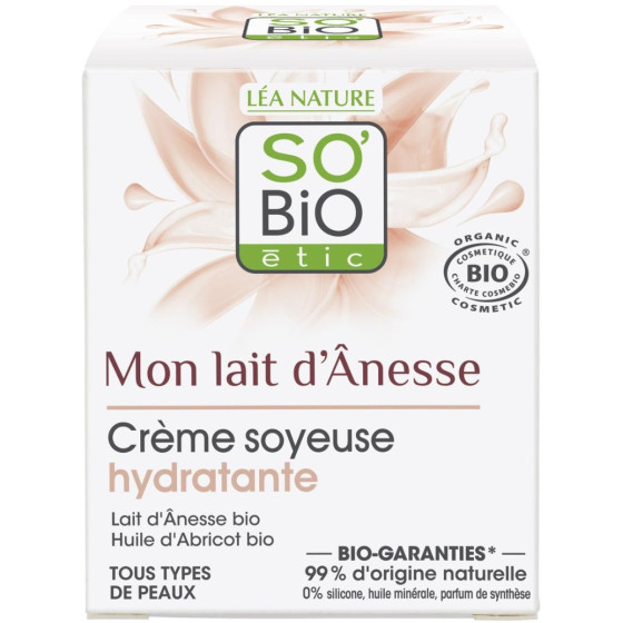 CRÈME SOYEUSE SO BIO LAIT D'ÂNESSE HYDRATANTE 50ML