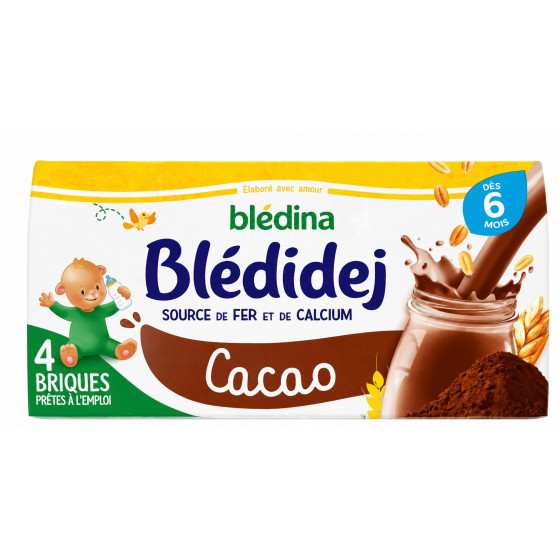 CÉRÉALES BÉBÉ BLÉDINA BLÉDIDEJ SAVEUR CACAO 4 X 250ML