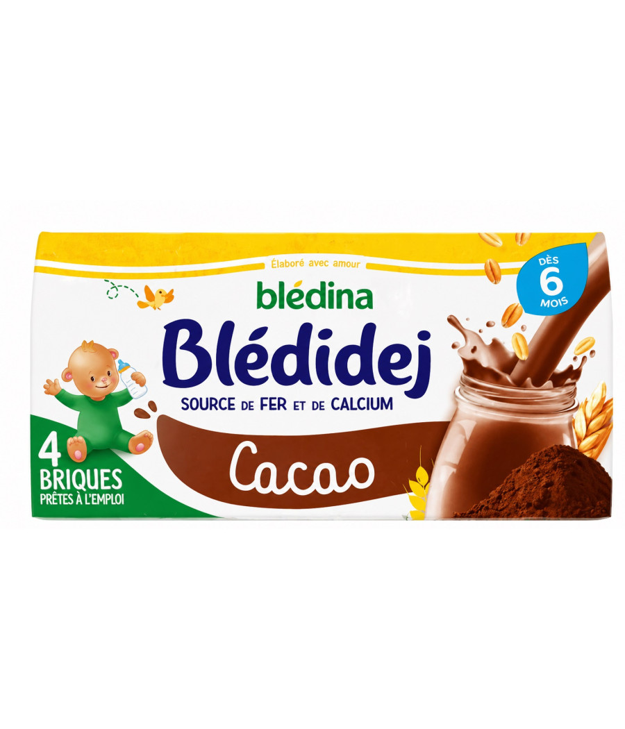 CÉRÉALES BÉBÉ BLÉDINA BLÉDIDEJ SAVEUR CACAO 4 X 250ML