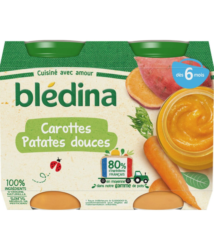 PLATS BÉBÉ BLÉDINA CAROTTE ET PATATE DOUCE 2 X 200G