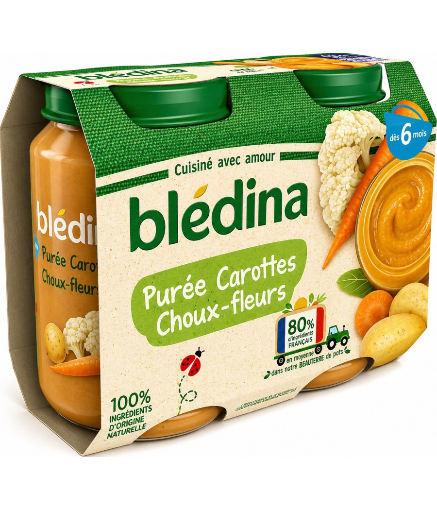PURÉE BLÉDINA CAROTTES ET CHOUX FLEURS 2 X 200G