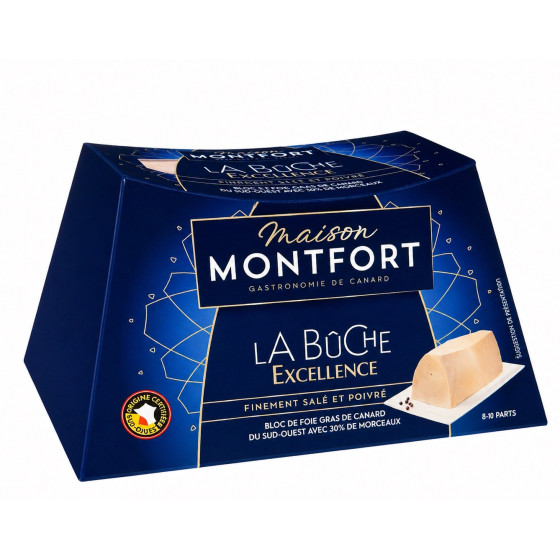 BLOC DE FOIE GRAS DE CANARD AVEC MORCEAUX MAISON MONTFORT 300G