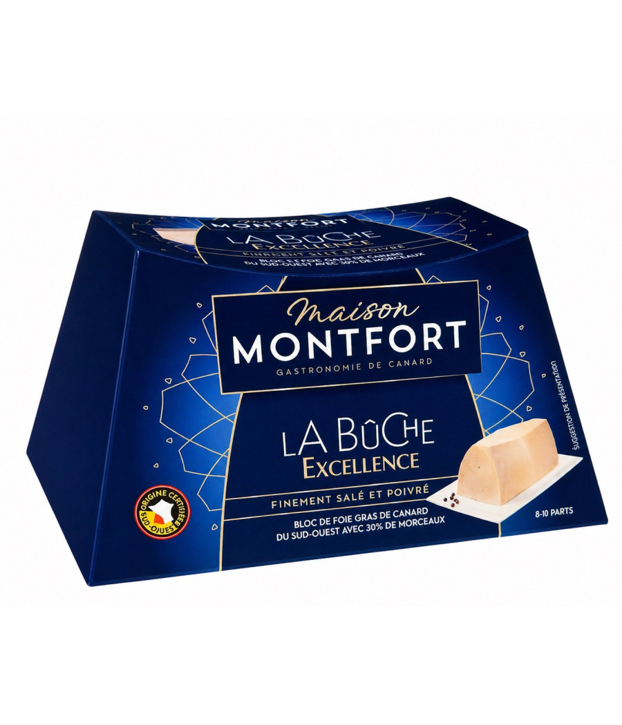 BLOC DE FOIE GRAS DE CANARD AVEC MORCEAUX MAISON MONTFORT 300G