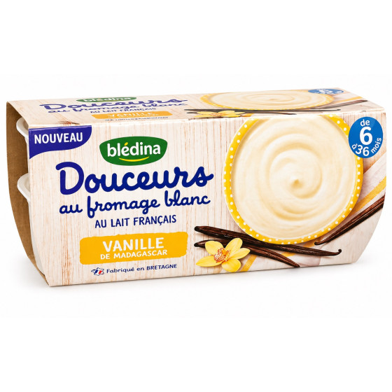 DESSERT BLÉDINA LACTÉE DOUCEUR AU FROMAGE BLANC VANILLE 4 X 100G