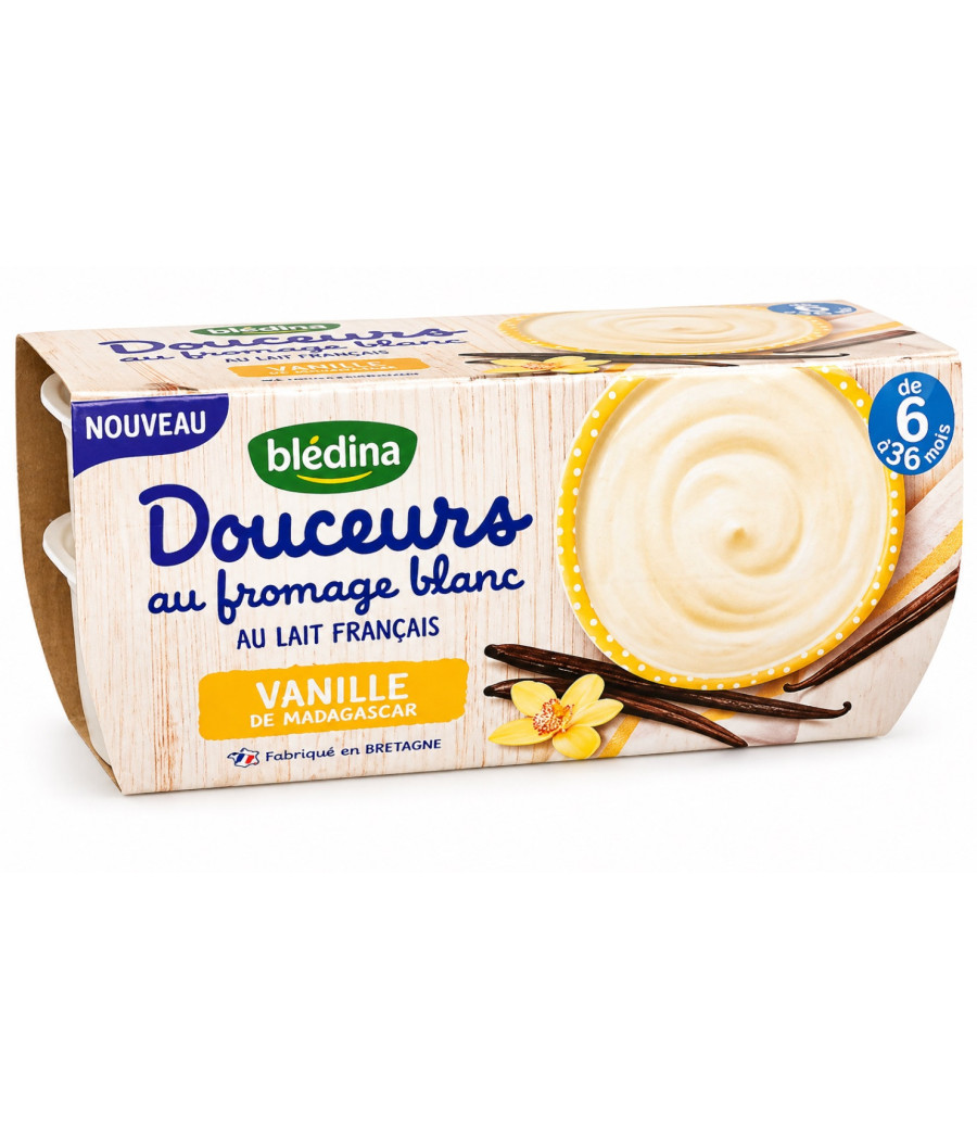 DESSERT BLÉDINA LACTÉE DOUCEUR AU FROMAGE BLANC VANILLE 4 X 100G