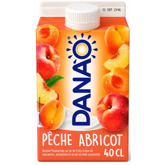 BOISSON LACTÉE PÊCHE ABRICOT DANAO 40CL