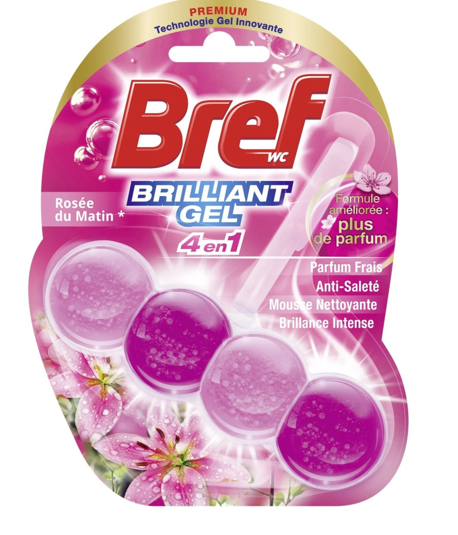 BLOC WC BREF BRILLIANT GEL ROSÉE DU MATIN 4EN1 42G