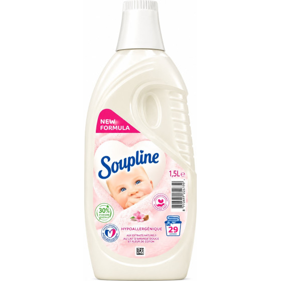ADOUCISSANT BÉBÉ SOUPLINE HYPOALLERGÉNIQUE AMANDE DOUCE 1.5L