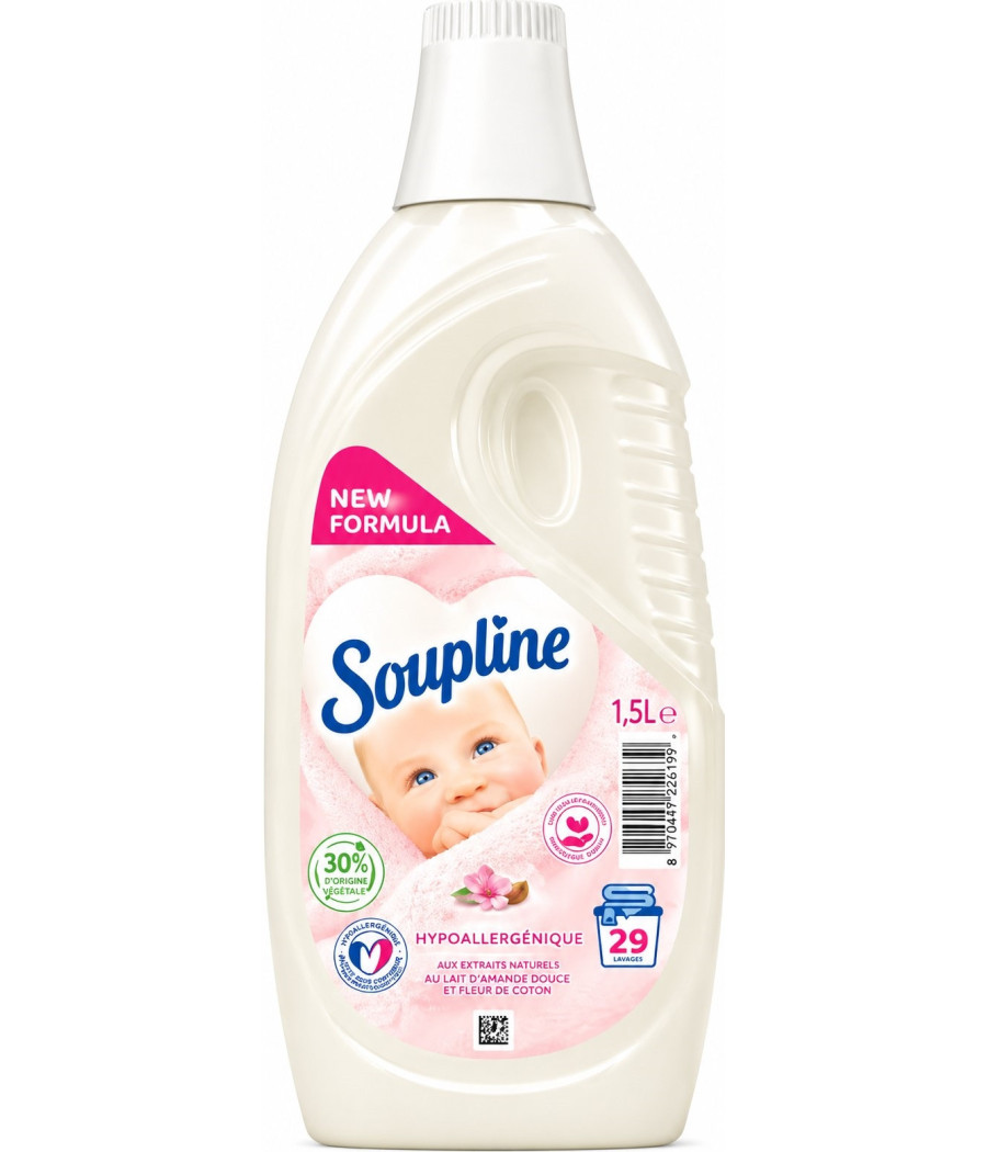 ADOUCISSANT BÉBÉ SOUPLINE HYPOALLERGÉNIQUE AMANDE DOUCE 1.5L