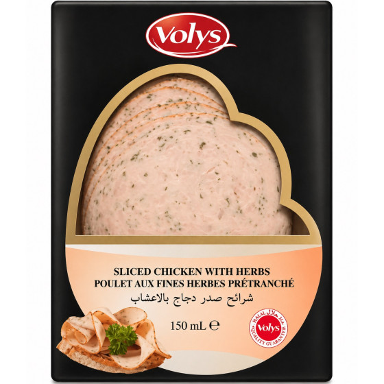 POULET AUX FINES HERBES PRETRANCHÉ VOLYS 150G