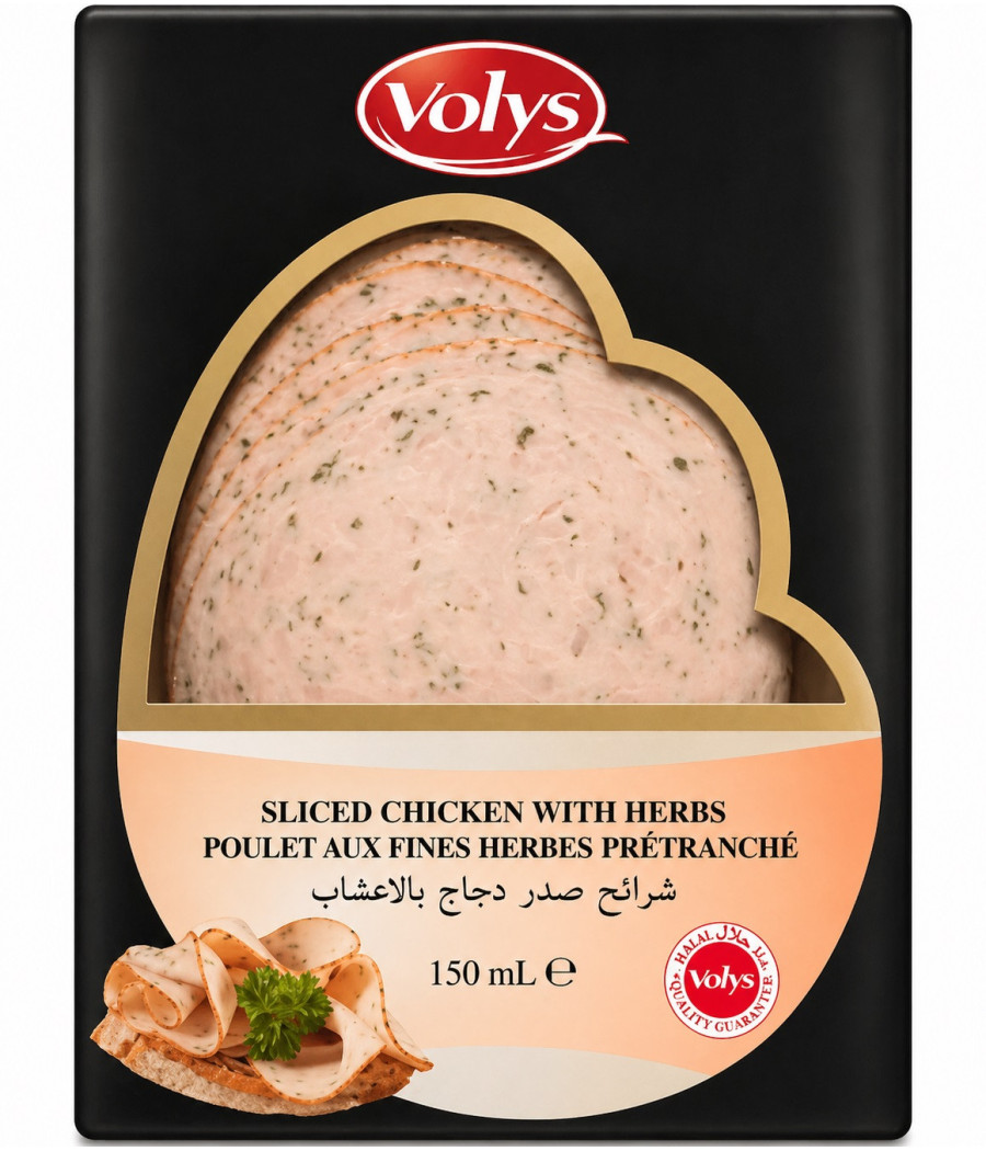 POULET AUX FINES HERBES PRETRANCHÉ VOLYS 150G
