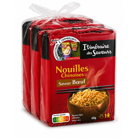 NOUILLES INSTANTANEES SAVEUR BŒUF 3X65G 195 G