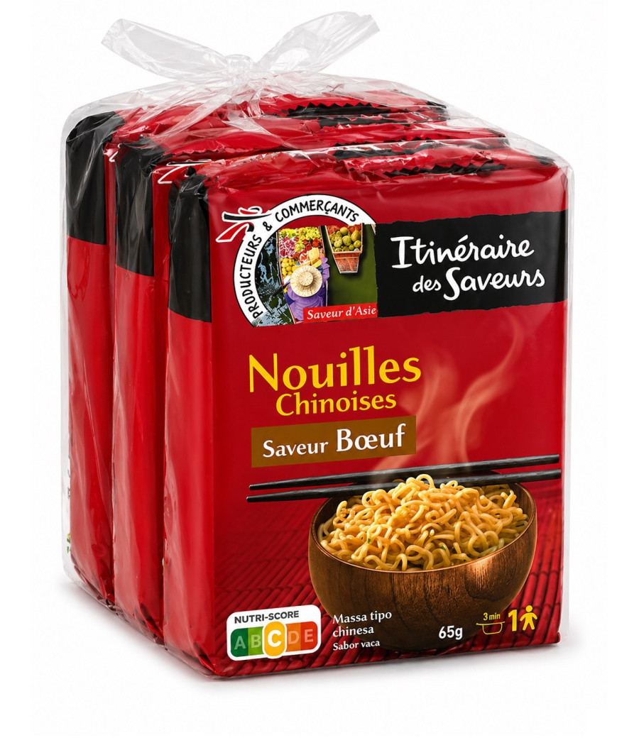 NOUILLES INSTANTANEES SAVEUR BŒUF 3X65G 195 G