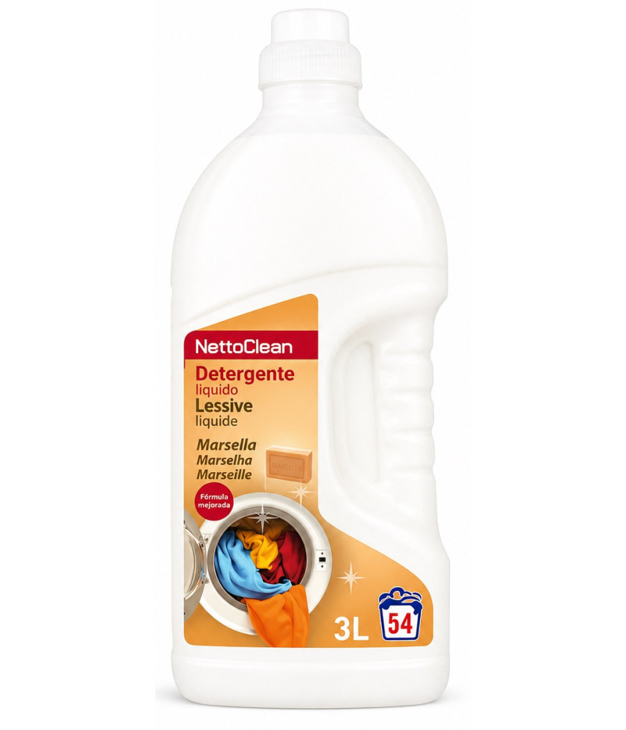 LESSIVE LIQUIDE SAVON DE MARSEILLE NETTOCLEAN 3L