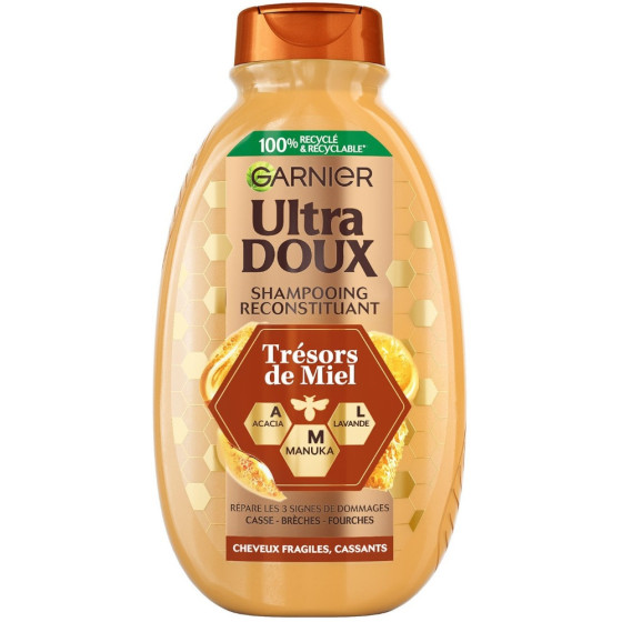 SHAMPOOING GARNIER ULTRA DOUX RECONSTITUANT TRESORS DE MIEL 300ML