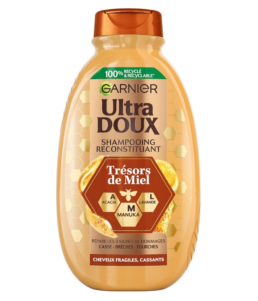 SHAMPOOING GARNIER ULTRA DOUX RECONSTITUANT TRESORS DE MIEL 300ML