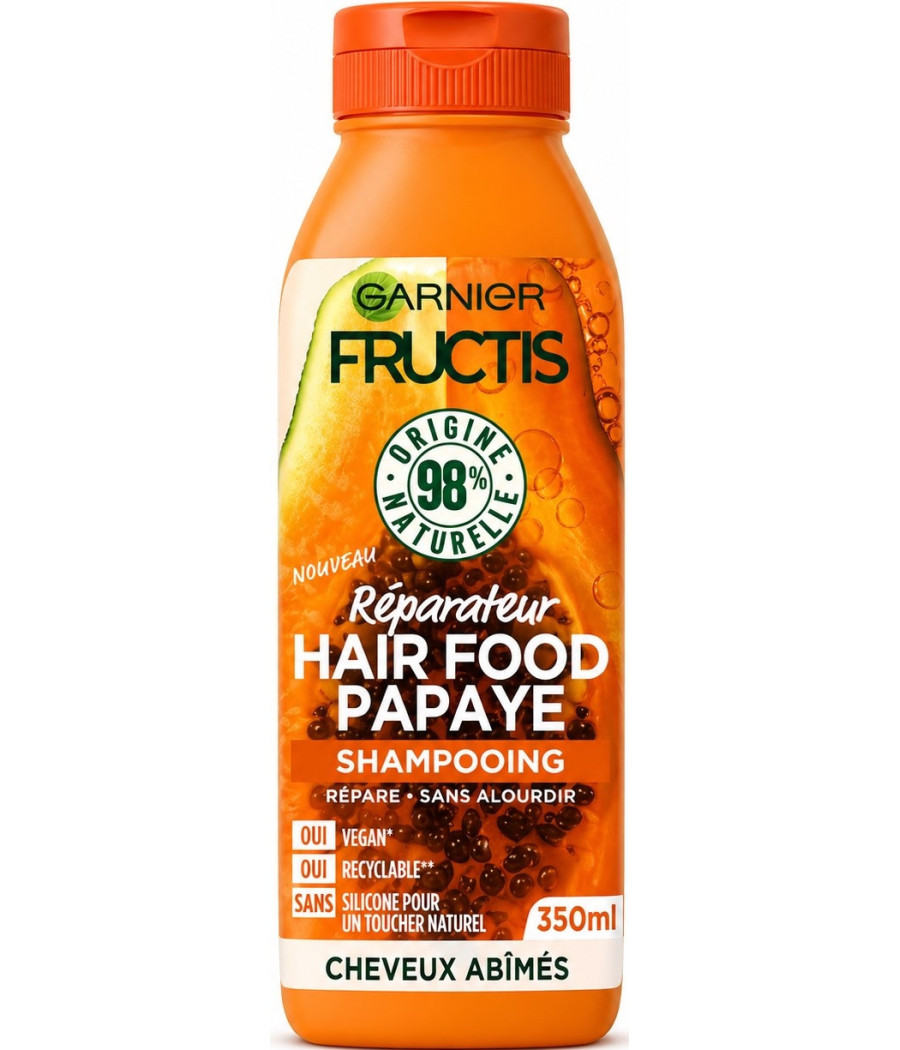 SHAMPOOING REPARATEUR POUR CHEVEUX ABIMES HAIR FOOD PAPAYE GARNIER 350ML