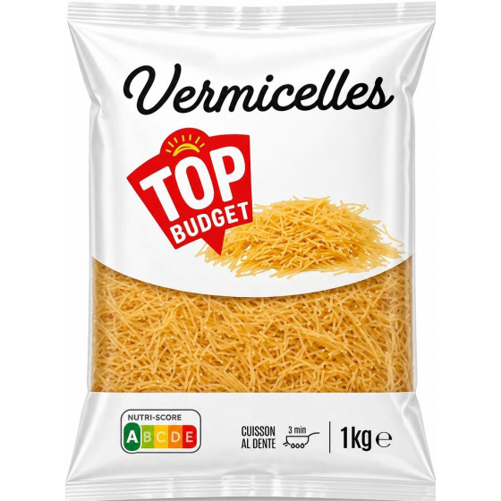 PATES VERMICELLES TOP BUDGET 1KG