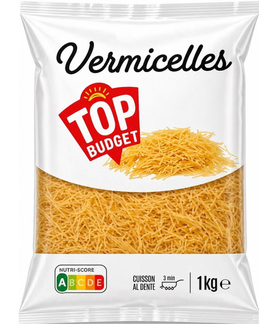 PATES VERMICELLES TOP BUDGET 1KG