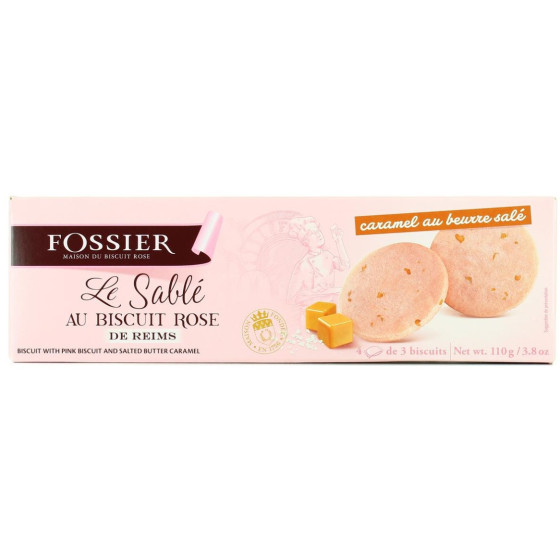 SABLÉ AU BISCUIT ROSE CARAMEL BEURRE SALÉ FOSSIER 110G