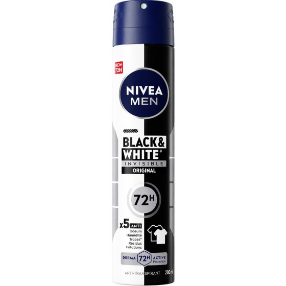 DÉODORANT SPRAY NIVEA MEN BLACK & WHITE 200ML