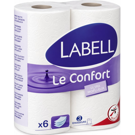 PAPIER TOILETTE 3 EPAISSEURS LE CONFORT LABELL X6