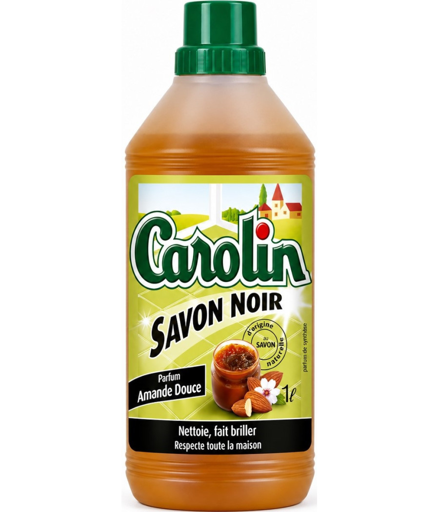 NETTOYANT SAVON NOIR AMANDE DOUCE CAROLIN 1L