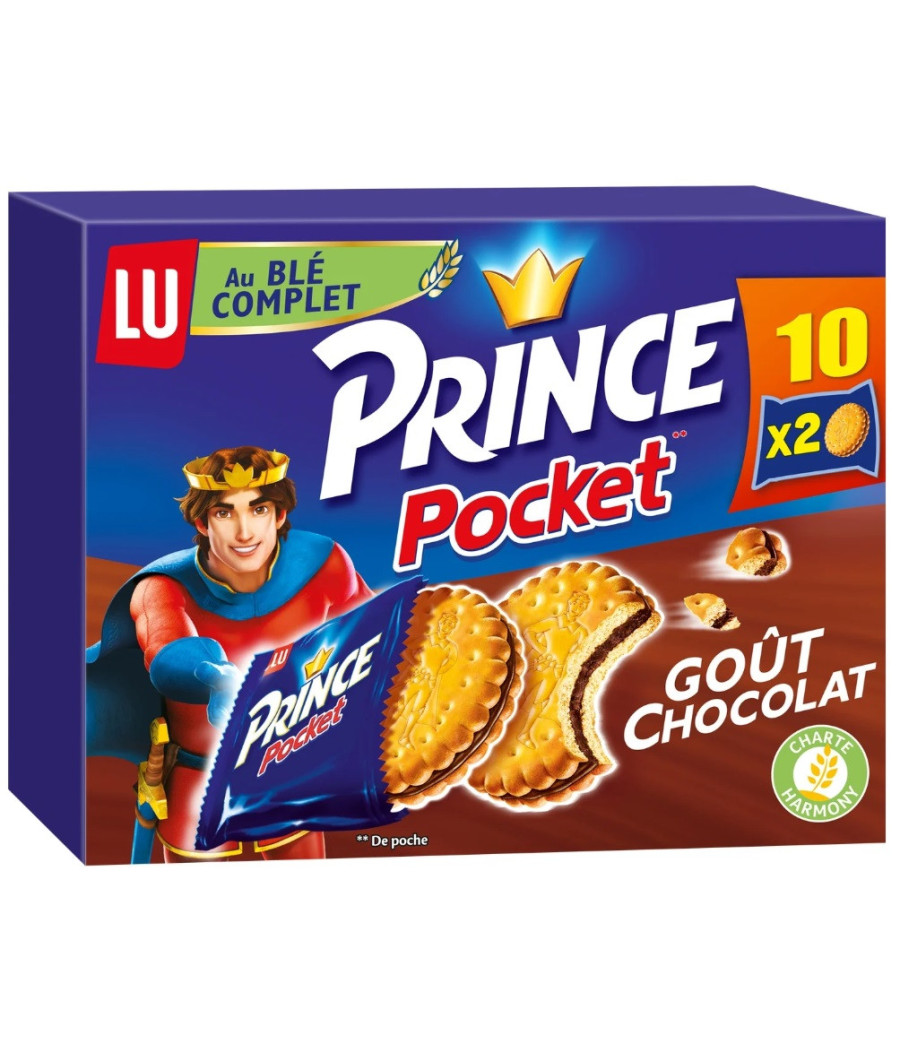 BISCUITS PRINCE POCKET GOUT CHOCOLAT LU 400G