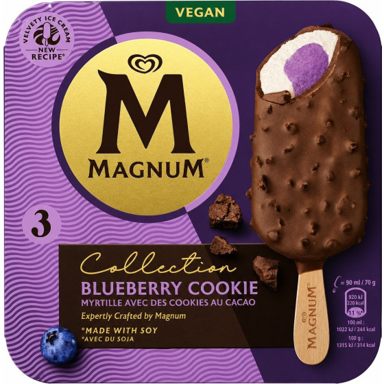 GLÂCES BATONNETS MAGNUM BLUEBERRY COOKIE X3 210G