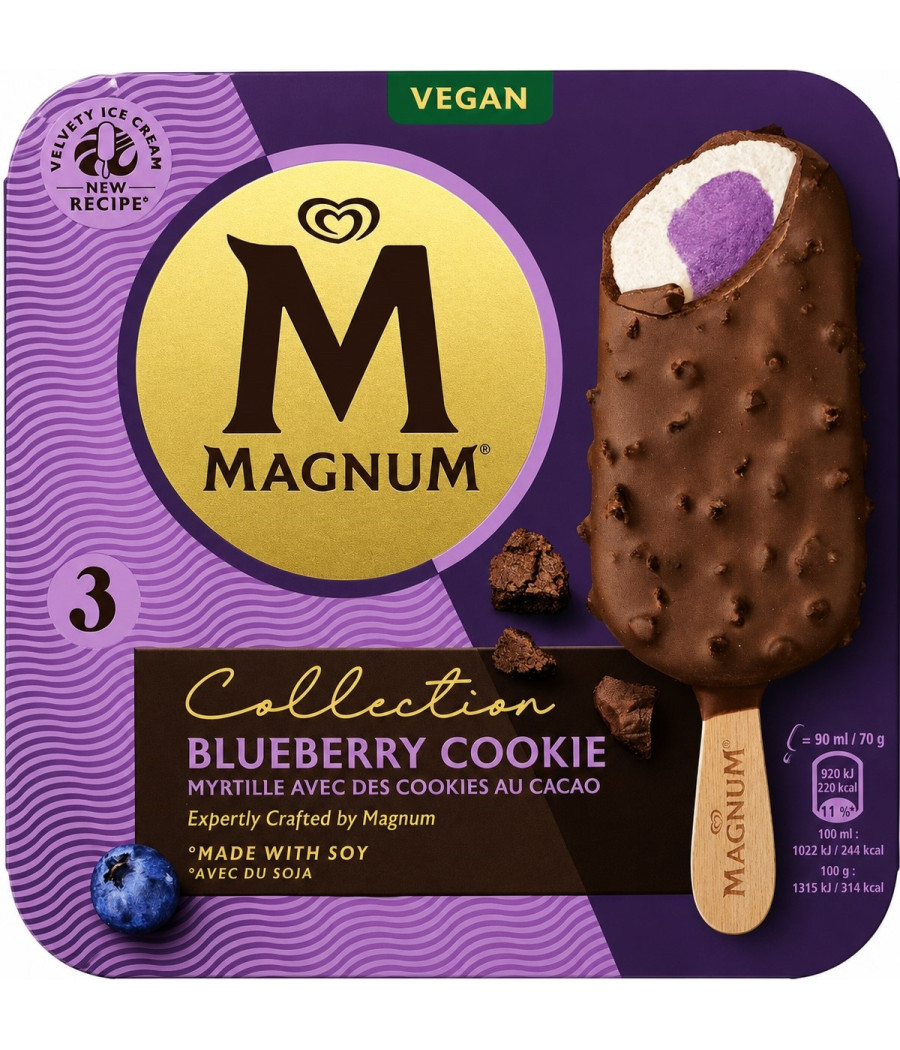 GLÂCES BATONNETS MAGNUM BLUEBERRY COOKIE X3 210G