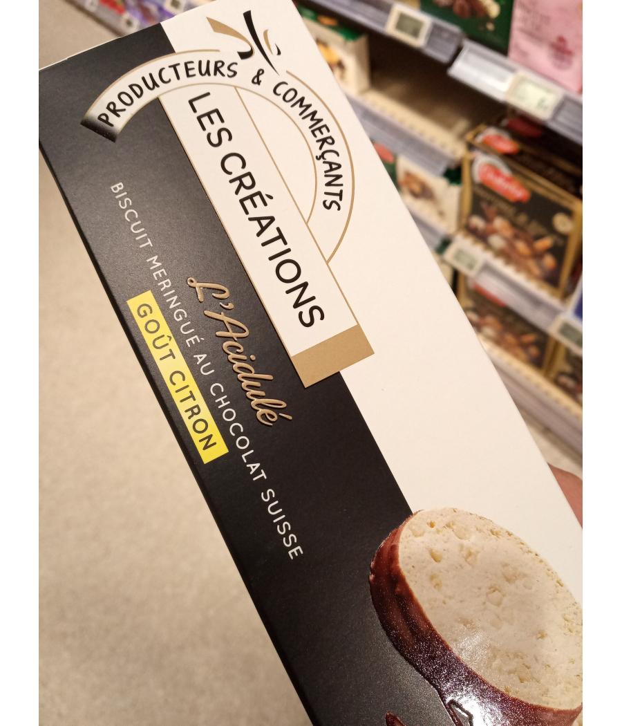 BISCUIT LES MERINGUE AU CHOCOLAT GOUT CITRON L'ACIDULE LES CREATIONS 100G