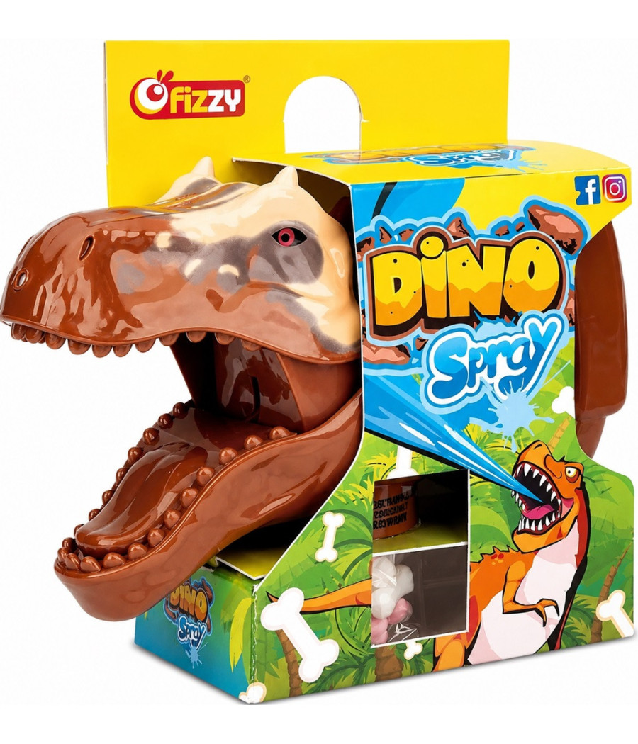 PISTOLET À EAU FIZZY DINO SPRAY ET BONBON 12G