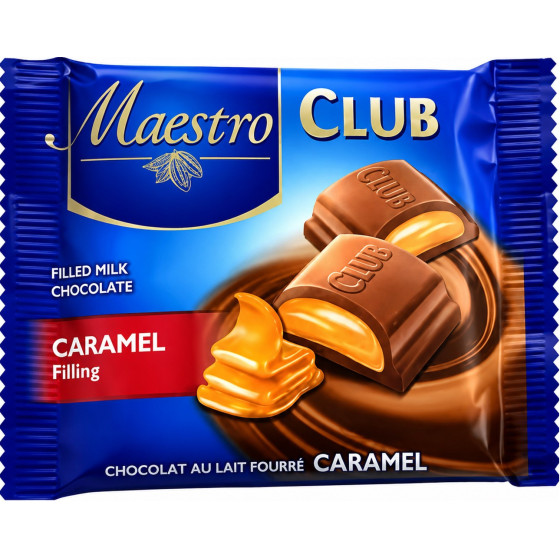 TABLETTE DE CHOCOLAT AU LAIT MAESTRO FOURRÉ CARAMEL 24G