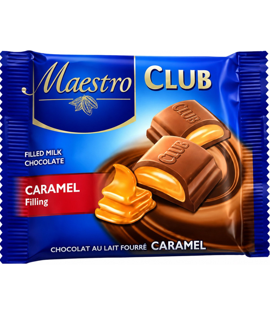 TABLETTE DE CHOCOLAT AU LAIT MAESTRO FOURRÉ CARAMEL 24G