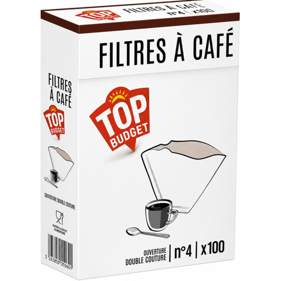 FILTRES À CAFÉ TOP BUDGET N4 X100