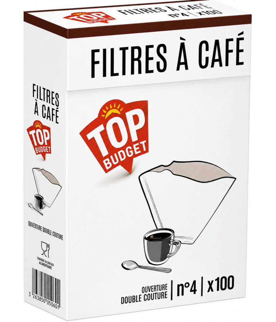 FILTRES À CAFÉ TOP BUDGET N4 X100