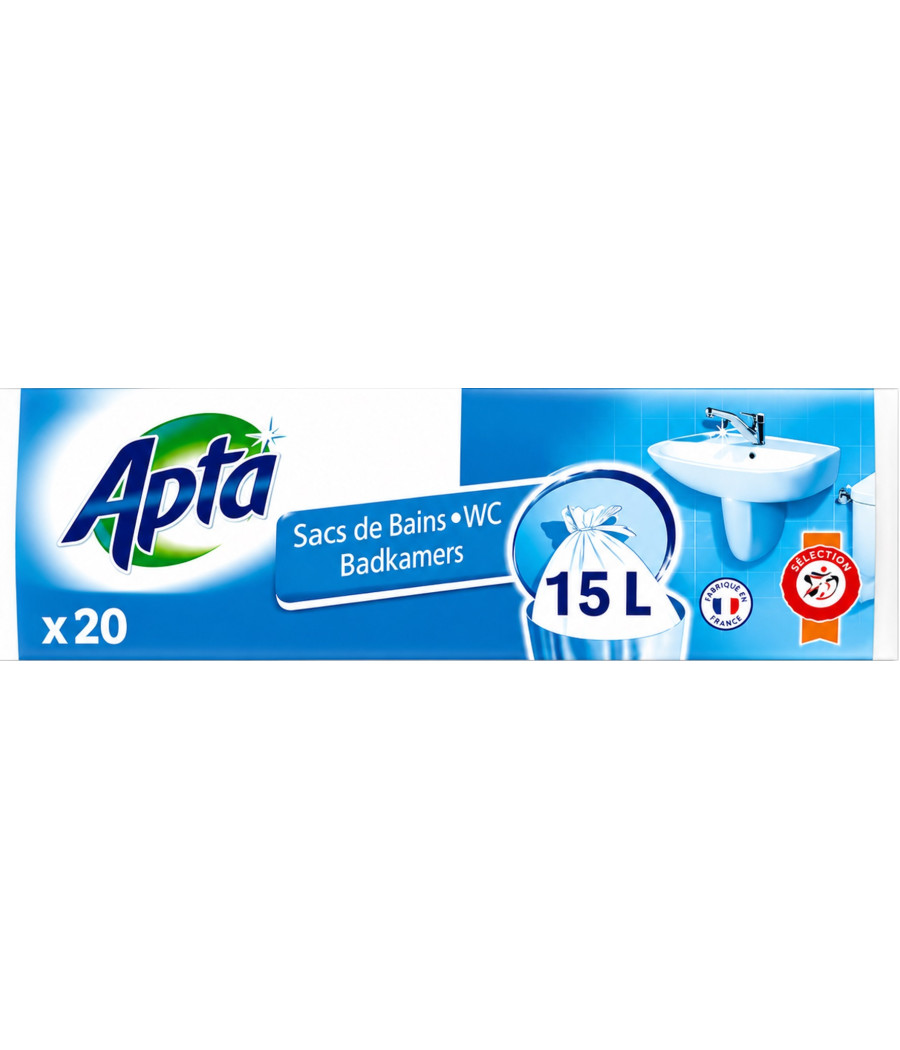 SACS POUBELLE APTA SALLE DE BAIN X20 15L