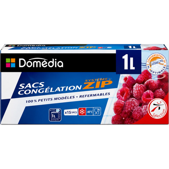 SACS CONGÉLATION DOMÉDIA DOUBLE ZIP PETIT MODELE X20 1L