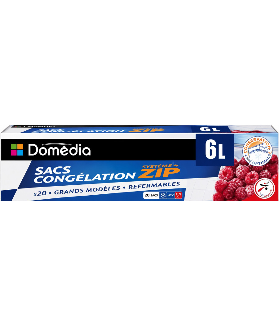 SACS CONGÉLATION DOMÉDIA DOUBLE ZIP GRAND MODEL X10 6L