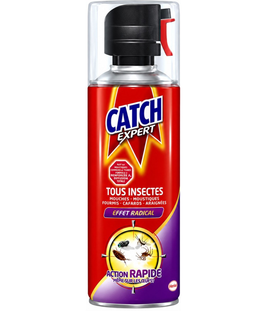 INSECTICIDE AEROSOL TOUT INSECTES VOLANTS ET RAMPANTS CATCH 400ML