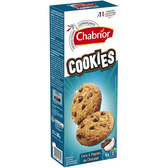 COOKIES COCO-PEPITES DE CHOCOLAT CHABRIOR 200G