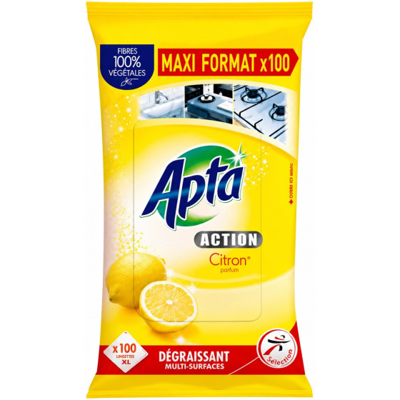 LINGETTES MULTI USAGE CITRON APTA X100