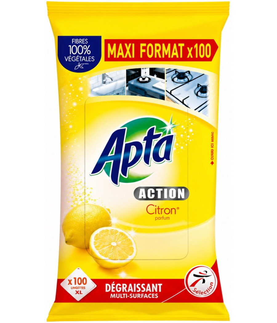 LINGETTES MULTI USAGE CITRON APTA X100