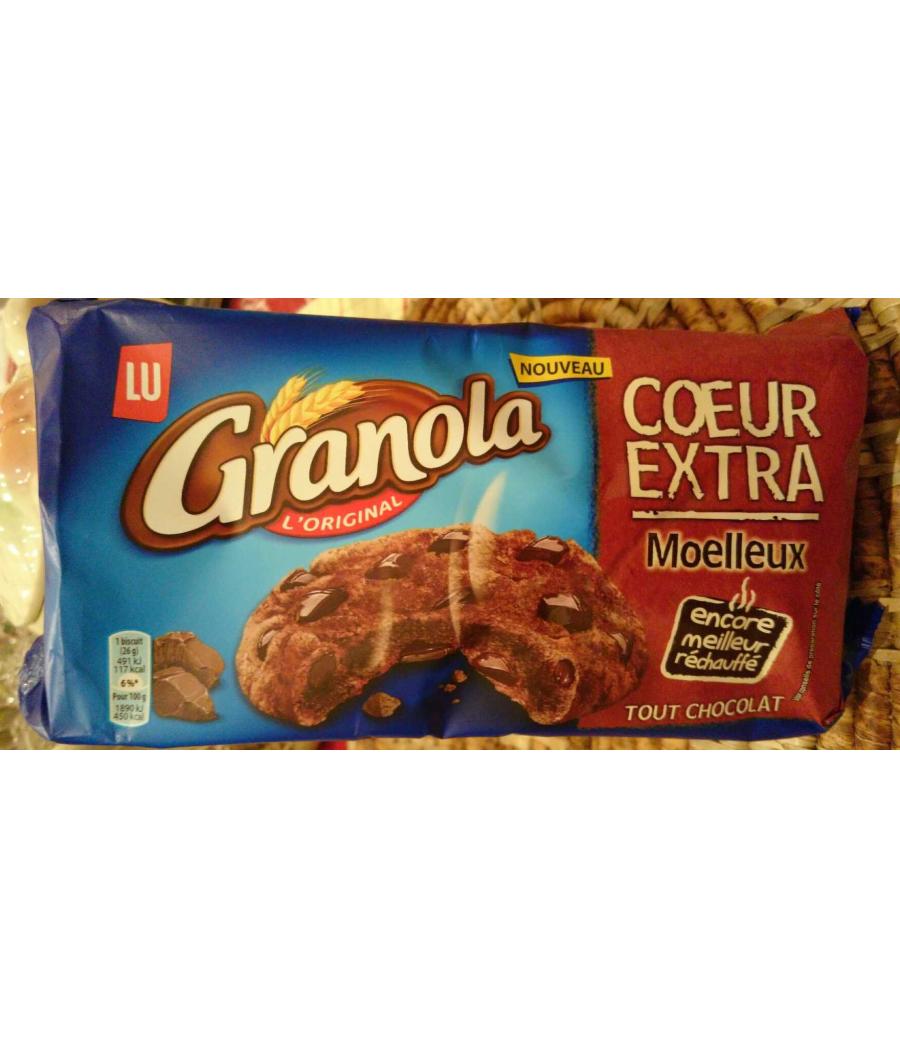 COOKIES COEUR EXTRA MOELLEUX TOUT CHOCOLAT GRANOLA LU 182G