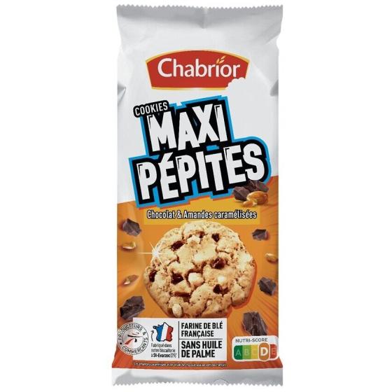 COOKIES MAXI PEPITES DE CHOCOLAT & AMANDES CARAMELISEES CHABRIOR 184G
