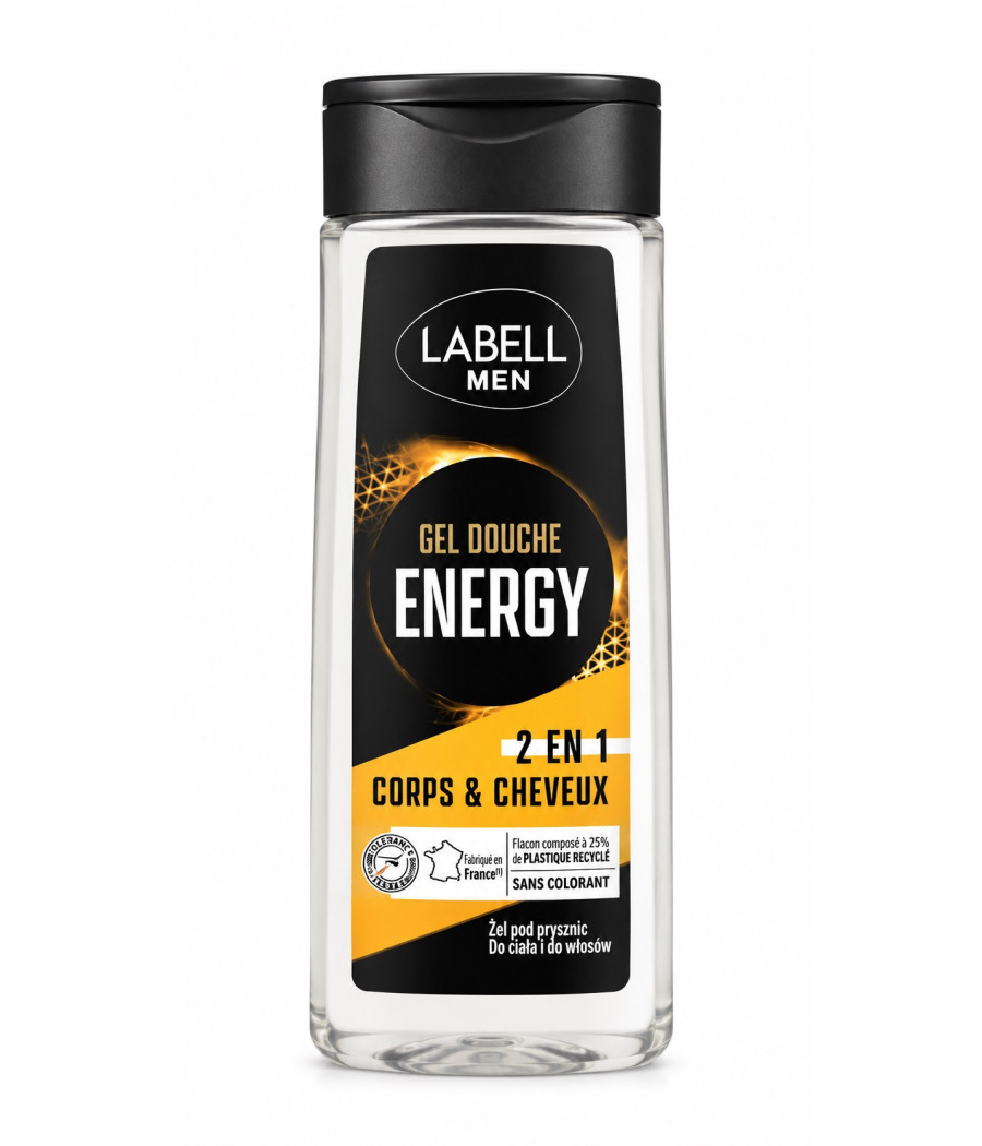 GEL DOUCHE MEN ENERGY 2EN1 CORPS ET CHEVEUX LABELL 250ML