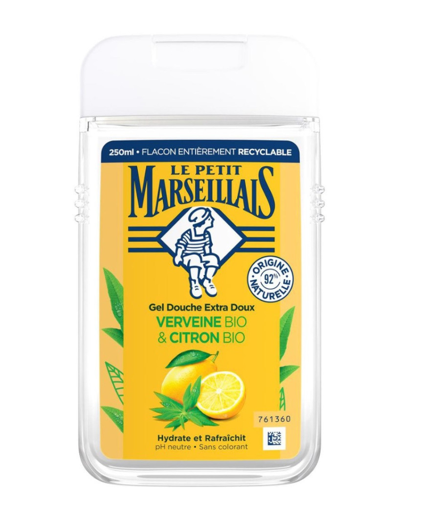 GEL DOUCHE VERVEINE ET CITRON BIO LE PETIT MARSEILLAIS 250ML