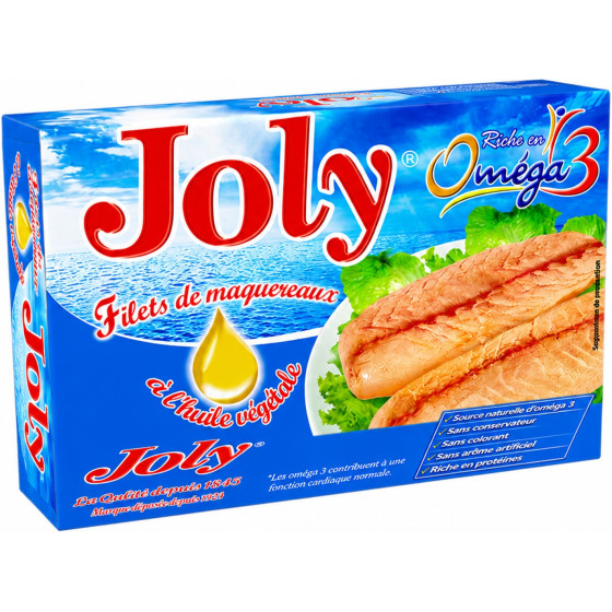 FILETS DE MAQUEREAUX JOLY À L'HUILE VÉGÉTALE 125G